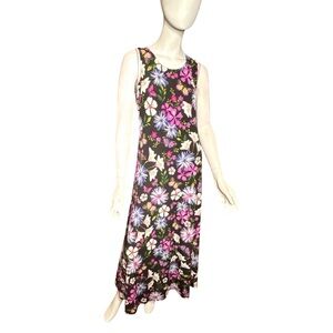 Vintage Y2K Attitudes By Renee Women’s XS Black Floral Butterfly Maxi Dress